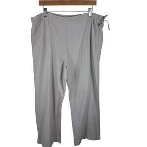 Island to Island Cream Straight Leg High Rise Drawstring Linen Pants Size L